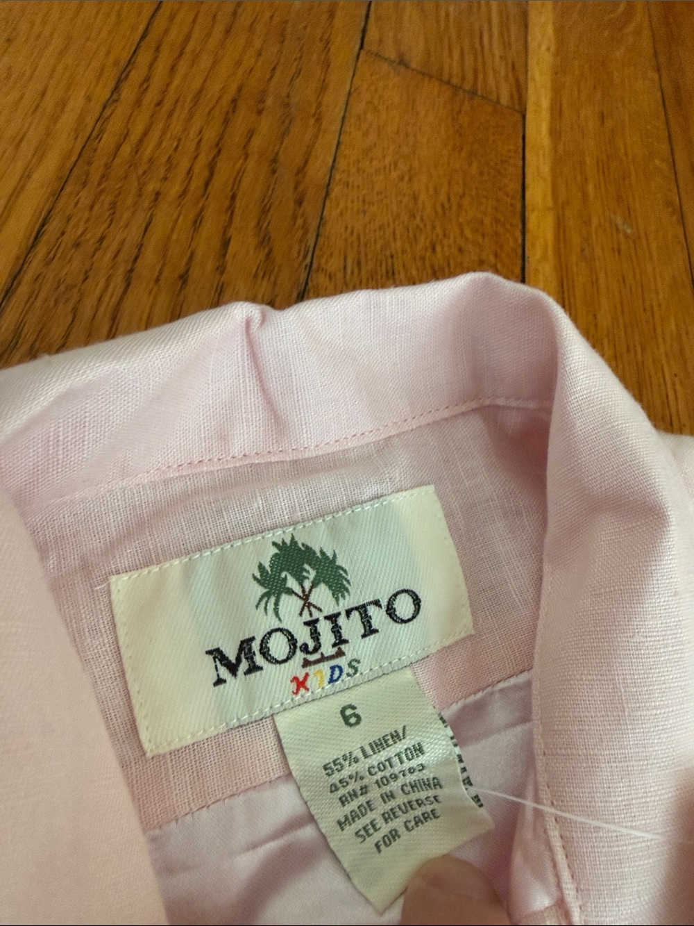 NWT mojito kids guayabera Girls Light Pink linen cotton Sleeveless Shirt Dress 6 - Picture 4 of 4